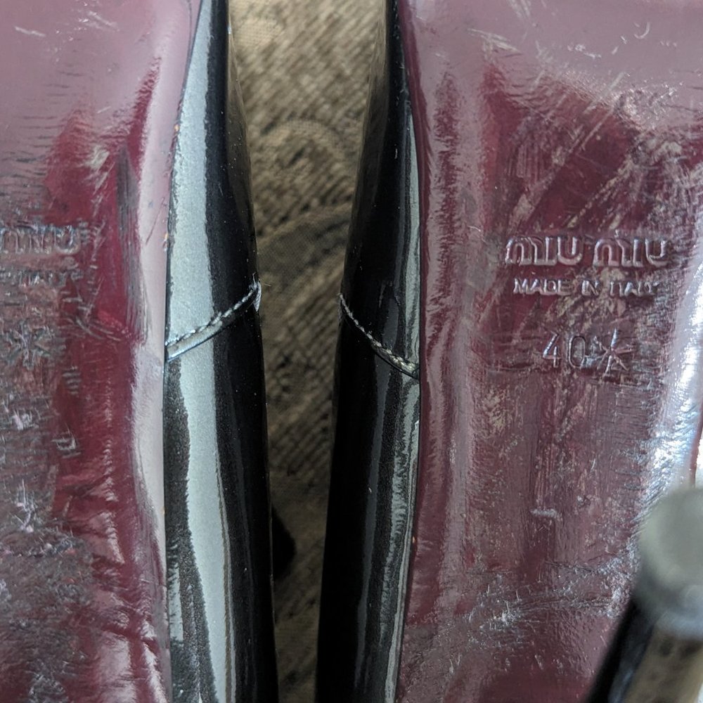 Prada Miu Miu Size 40 Fits Like 9/9.5 Patent Leat… - image 6